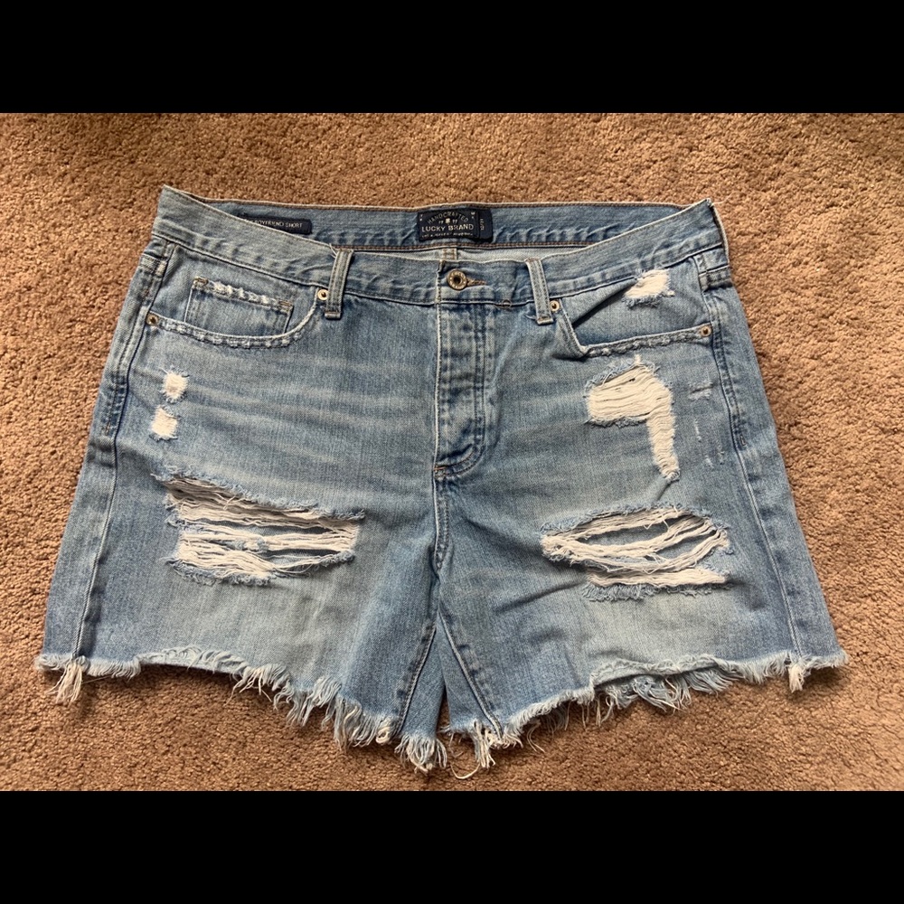 Lucky Brand The Boyfriend Distressed Shorts 12/31